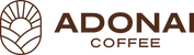 Adonai Coffee logo with a stylized sun and field design.